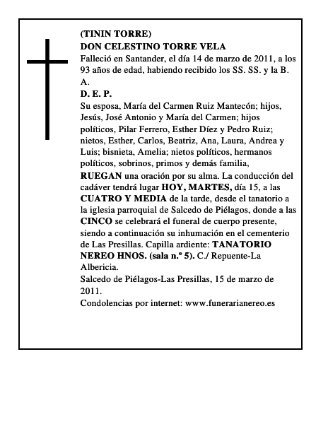 DON CELESTINO TORRE VELA