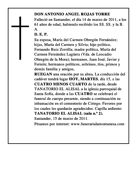 DON ANTONIO ANGEL ROJAS TORRE