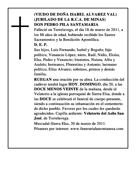 DON PEDRO PILA SANTAMARIA