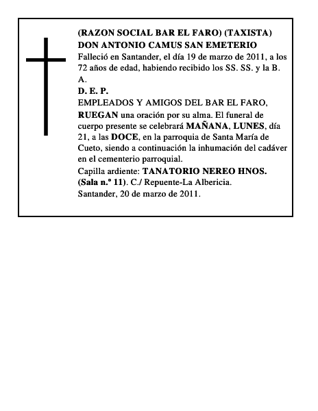 DON ANTONIO CAMUS SAN EMETERIO