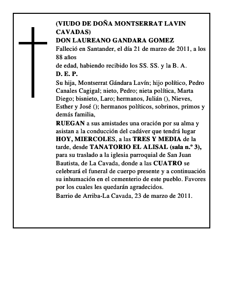 DON LAUREANO GANDARA GOMEZ