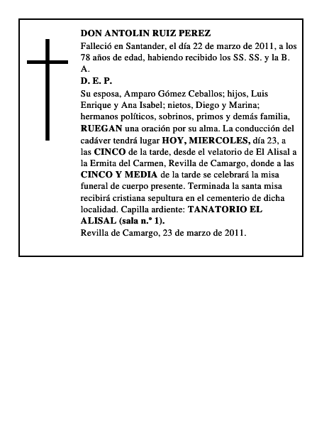 DON ANTOLIN RUIZ PEREZ