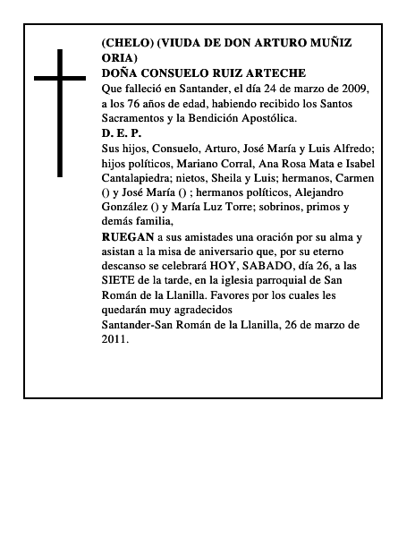 DOÑA CONSUELO RUIZ ARTECHE
