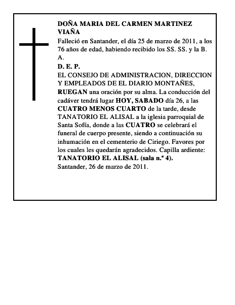 DOÑA MARIA DEL CARMEN MARTINEZ VIAÑA