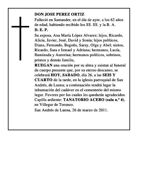 DON JOSE PEREZ ORTIZ