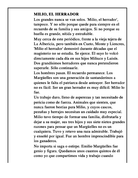 Milio, el herrador