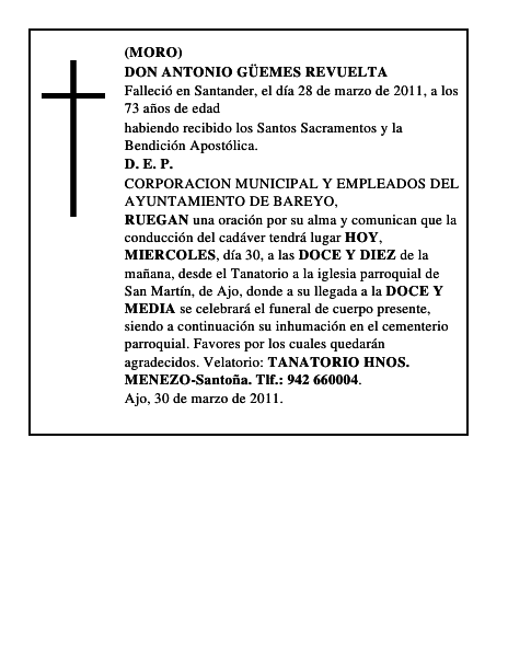 DON ANTONIO GÜEMES REVUELTA