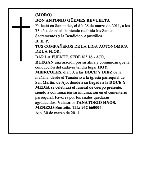 DON ANTONIO GÜEMES REVUELTA