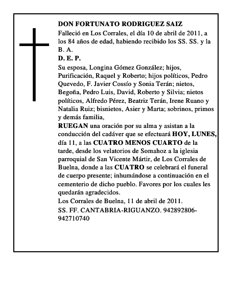 DON FORTUNATO RODRIGUEZ SAIZ