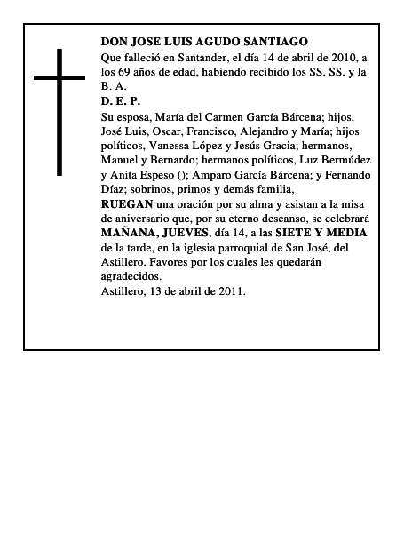DON JOSE LUIS AGUDO SANTIAGO