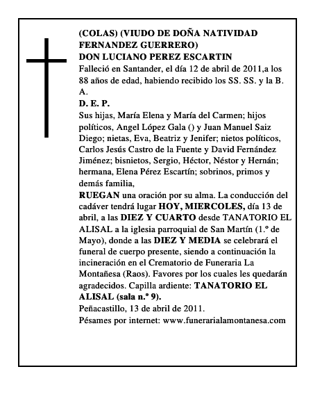 DON LUCIANO PEREZ ESCARTIN