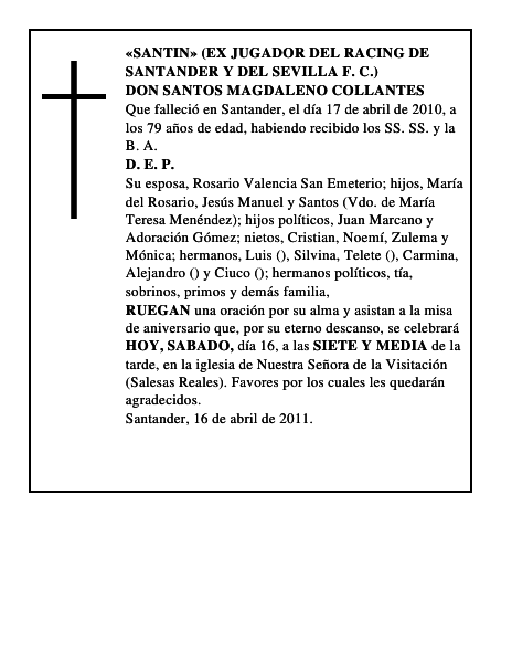 DON SANTOS MAGDALENO COLLANTES