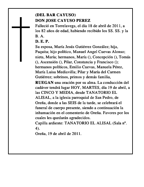 DON JOSE CAYUSO PEREZ