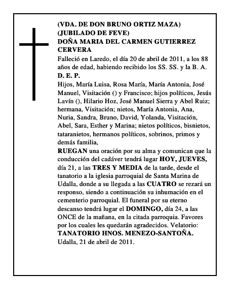 DOÑA MARIA DEL CARMEN GUTIERREZ CERVERA