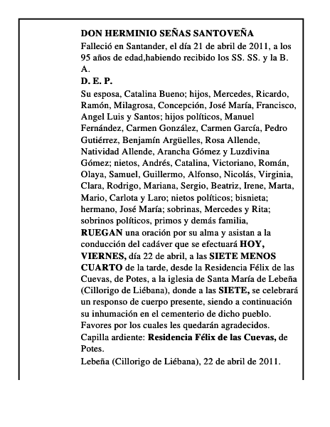 DON HERMINIO SEÑAS SANTOVEÑA