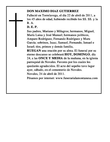 DON MAXIMO DIAZ GUTIERREZ