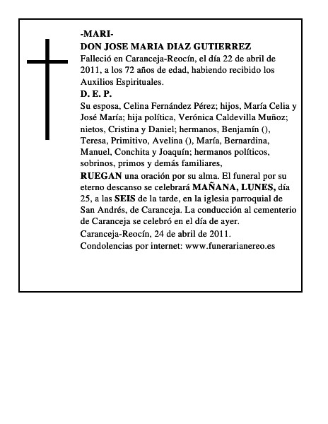 DON JOSE MARIA DIAZ GUTIERREZ