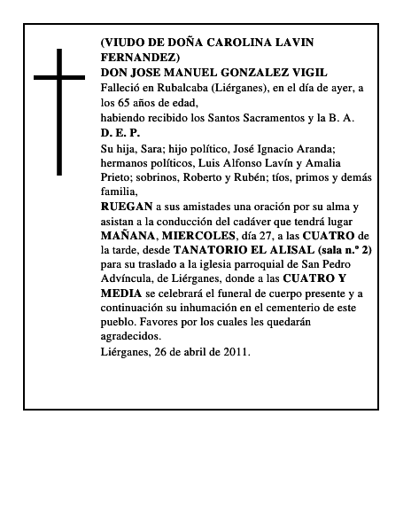 DON JOSE MANUEL GONZALEZ VIGIL