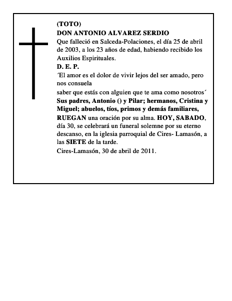 DON ANTONIO ALVAREZ SERDIO