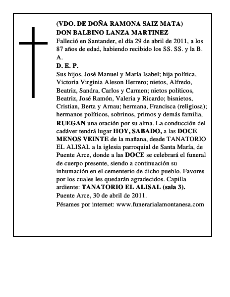 DON BALBINO LANZA MARTINEZ