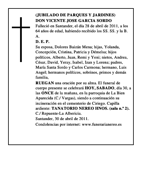 DON VICENTE JOSE GARCIA SORDO