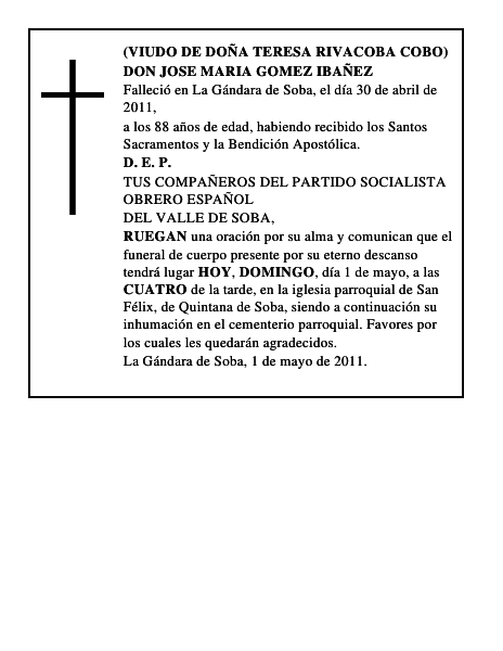 DON JOSE MARIA GOMEZ IBAÑEZ