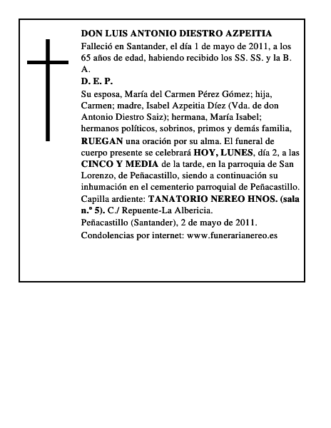DON LUIS ANTONIO DIESTRO AZPEITIA