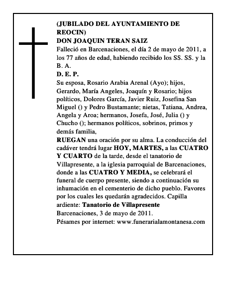 DON JOAQUIN TERAN SAIZ