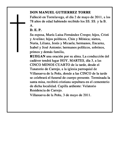 DON MANUEL GUTIERREZ TORRE