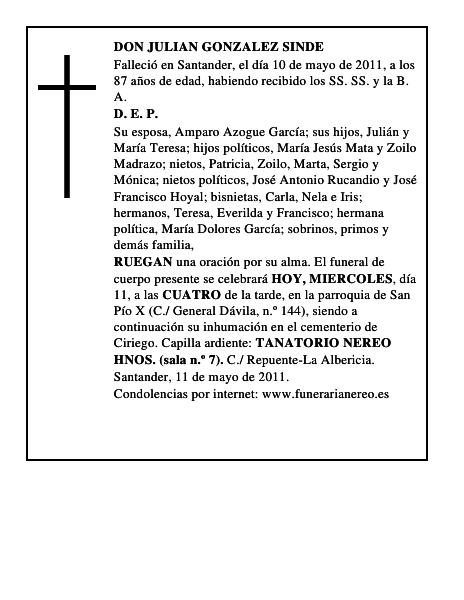 DON JULIAN GONZALEZ SINDE