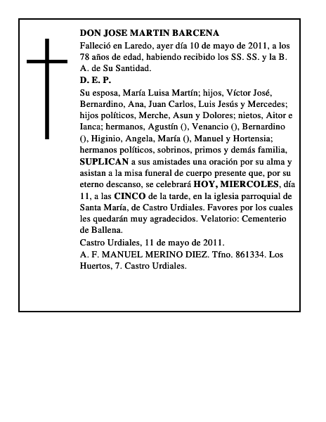 DON JOSE MARTIN BARCENA