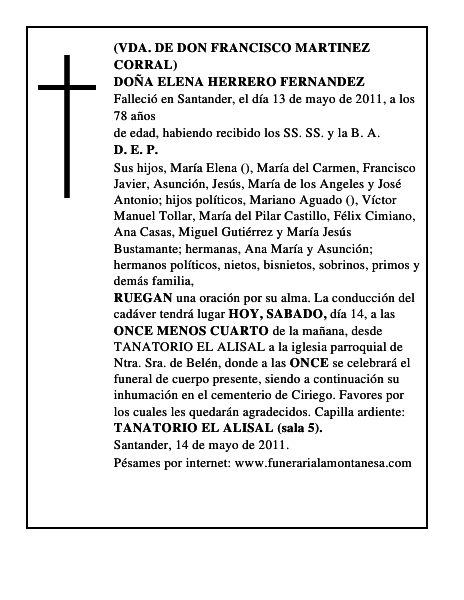 DOÑA ELENA HERRERO FERNANDEZ