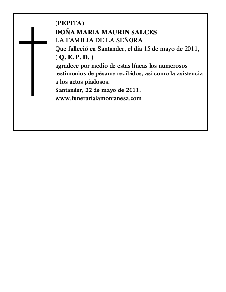 DOÑA MARIA MAURIN SALCES