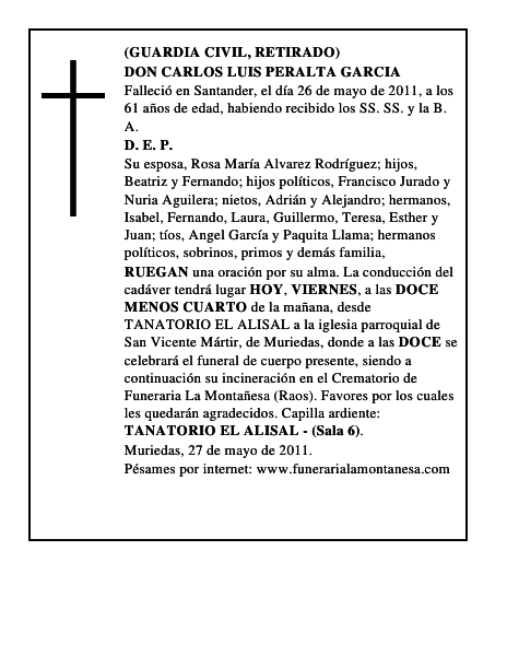 DON CARLOS LUIS PERALTA GARCIA