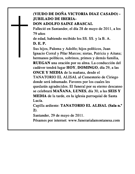 DON ADOLFO SAINZ ABASCAL