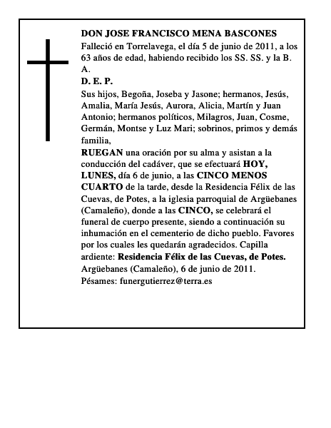 DON JOSE FRANCISCO MENA BASCONES