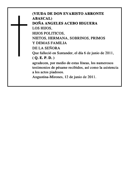 DOÑA ANGELES ACEBO HIGUERA