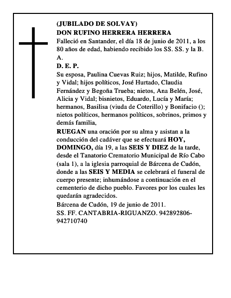 DON RUFINO HERRERA HERRERA