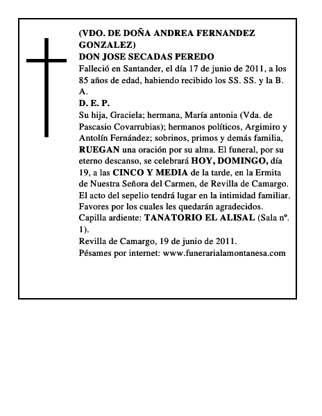 DON JOSE SECADAS PEREDO