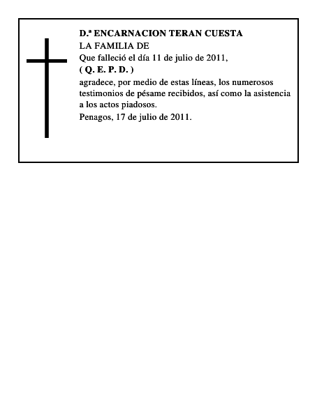 D.ª ENCARNACION TERAN CUESTA