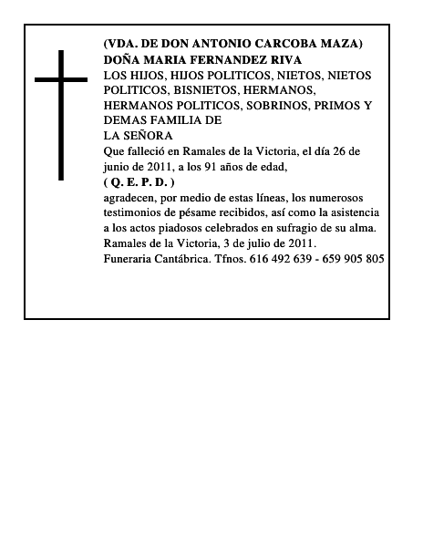 DOÑA MARIA FERNANDEZ RIVA