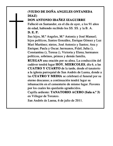 DON ANTONIO IBAÑEZ IZAGUIRRE