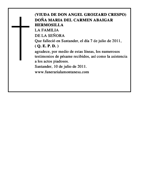 DOÑA MARIA DEL CARMEN ABAIGAR HERMOSILLA