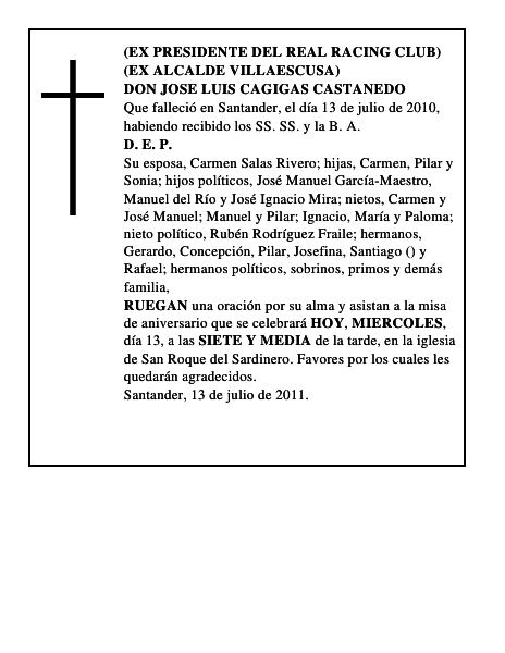 DON JOSE LUIS CAGIGAS CASTANEDO