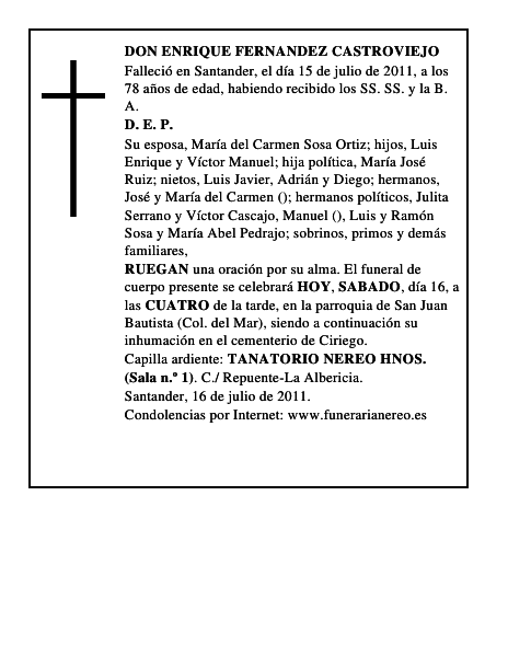 DON ENRIQUE FERNANDEZ CASTROVIEJO
