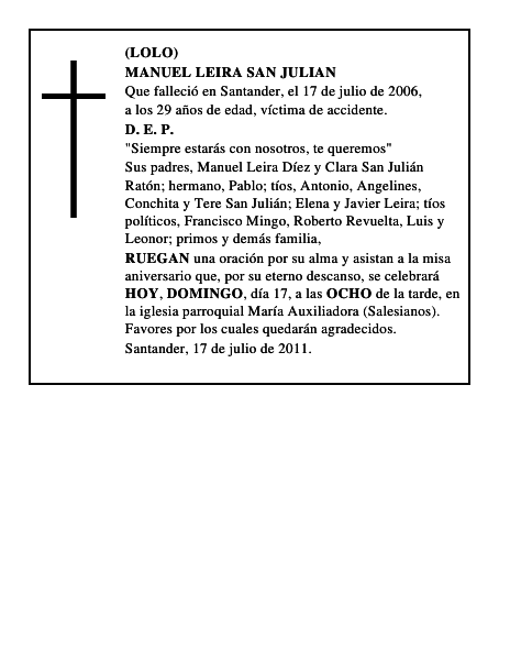 MANUEL LEIRA SAN JULIAN