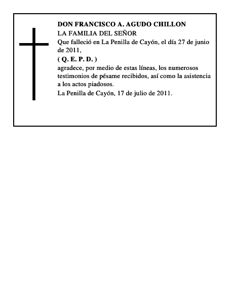 DON FRANCISCO A. AGUDO CHILLON