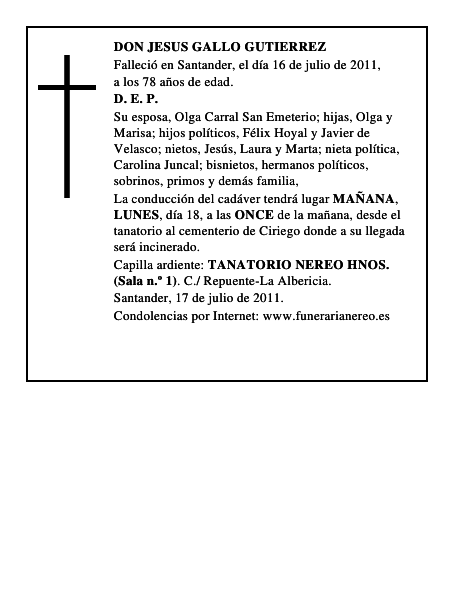 DON JESUS GALLO GUTIERREZ