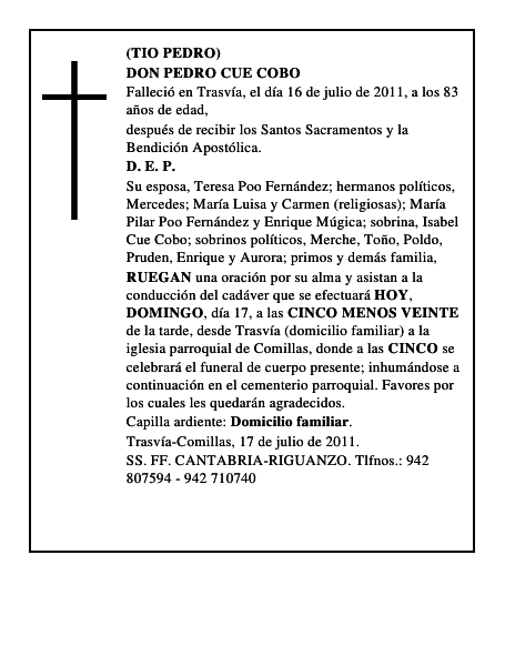 DON PEDRO CUE COBO