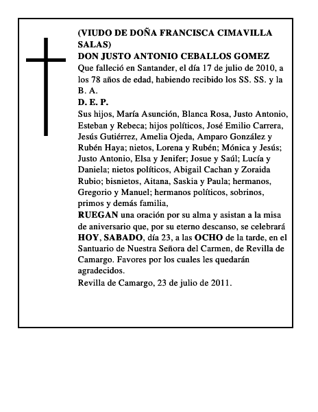 DON JUSTO ANTONIO CEBALLOS GOMEZ